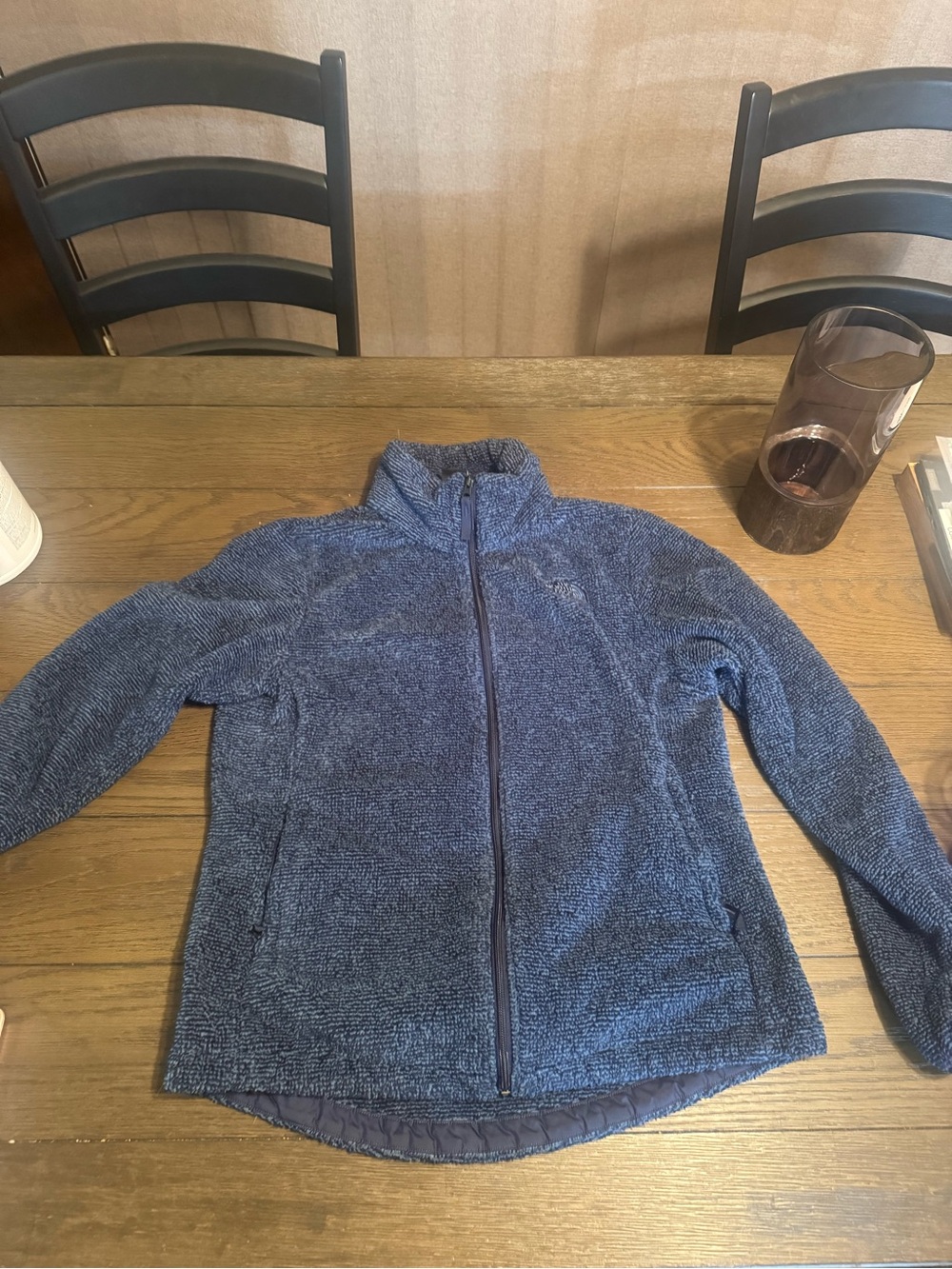 The North Face Women's Navy Blue Fuzzy Full-Zip Sweater Jacket - Picture 1 of 5